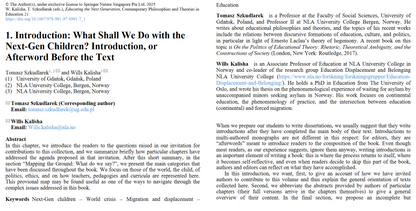 Educating the Next Generation - Reflections on Crises, Migration, and Education by Wills Kalisha, Tomasz Szkudlarek (Digital book)