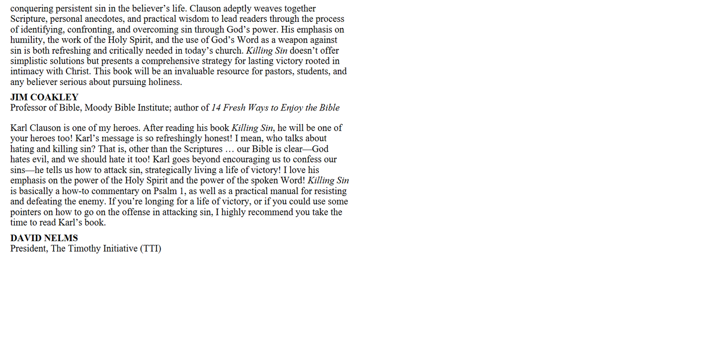 Killing Sin - Conquer the One Thing That Is Defeating You (Digital book)