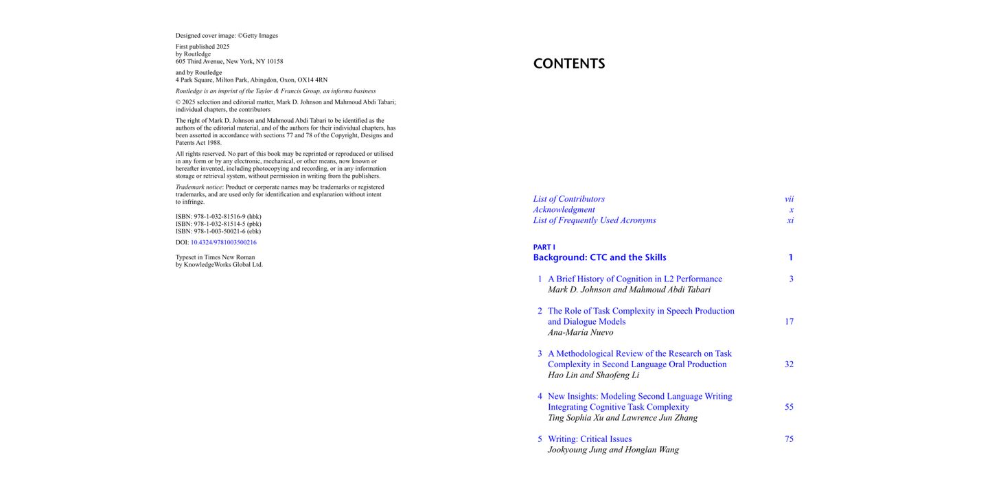 Cognitive Task Complexity and Second Language Performance - Understanding L2 Learner Affect and Engagement  (Digital book)