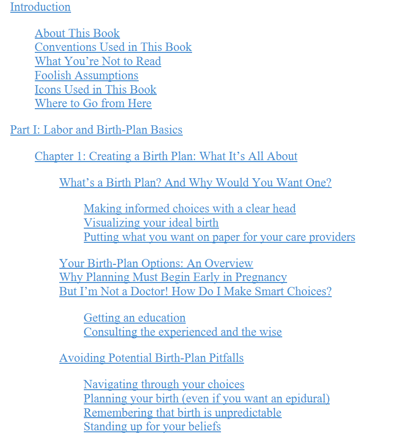 Birth Plans For Dummies (Digital Book)