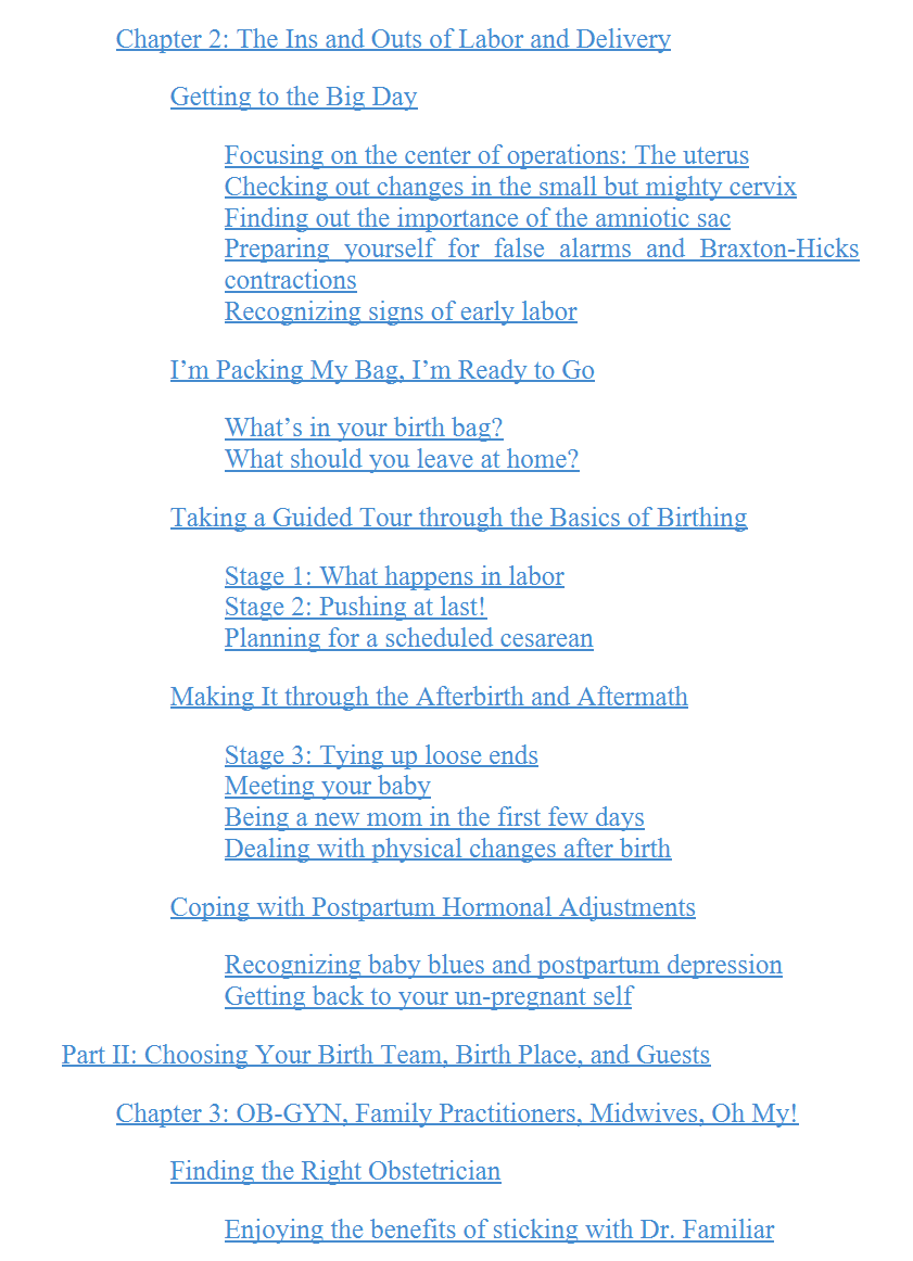 Birth Plans For Dummies (Digital Book)