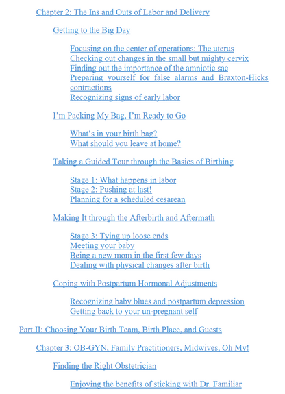 Birth Plans For Dummies (Digital Book)