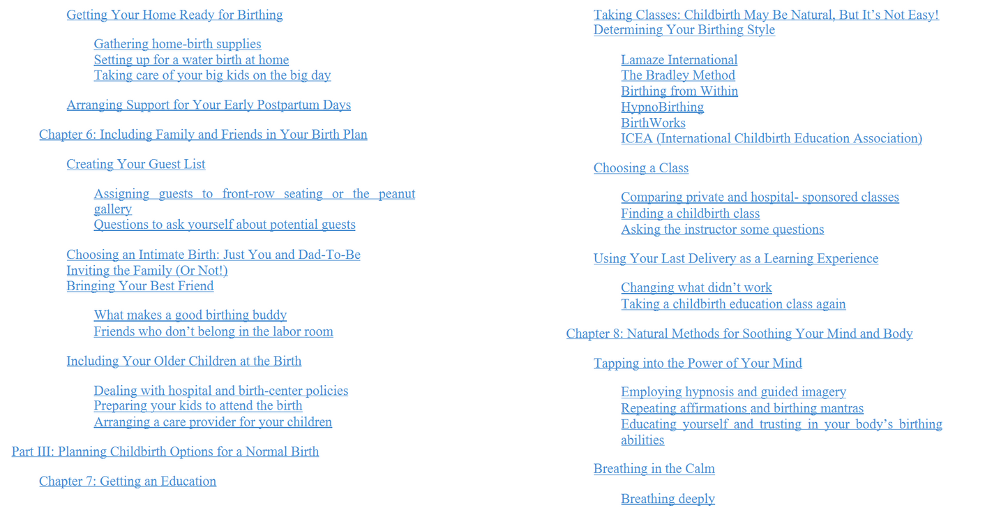 Birth Plans For Dummies (Digital Book)